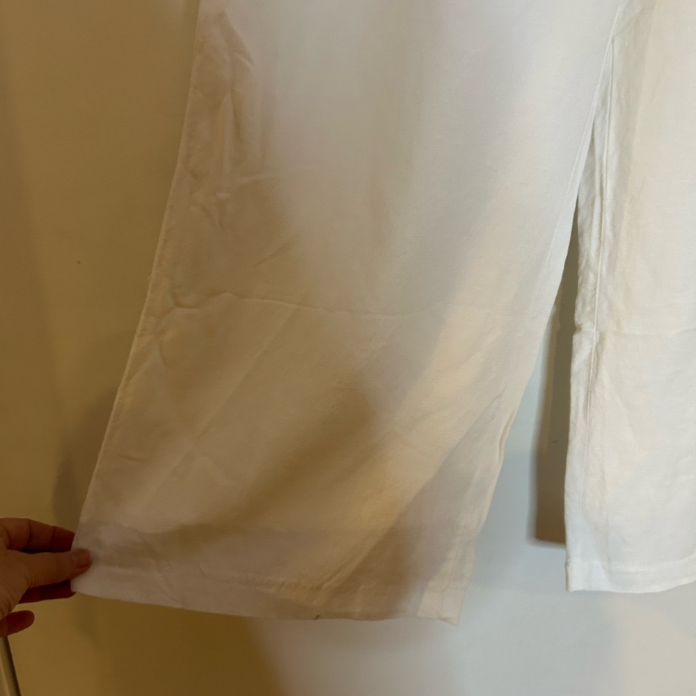 H&M White Wide-Leg linen blend Pants - Picture 2 of 6